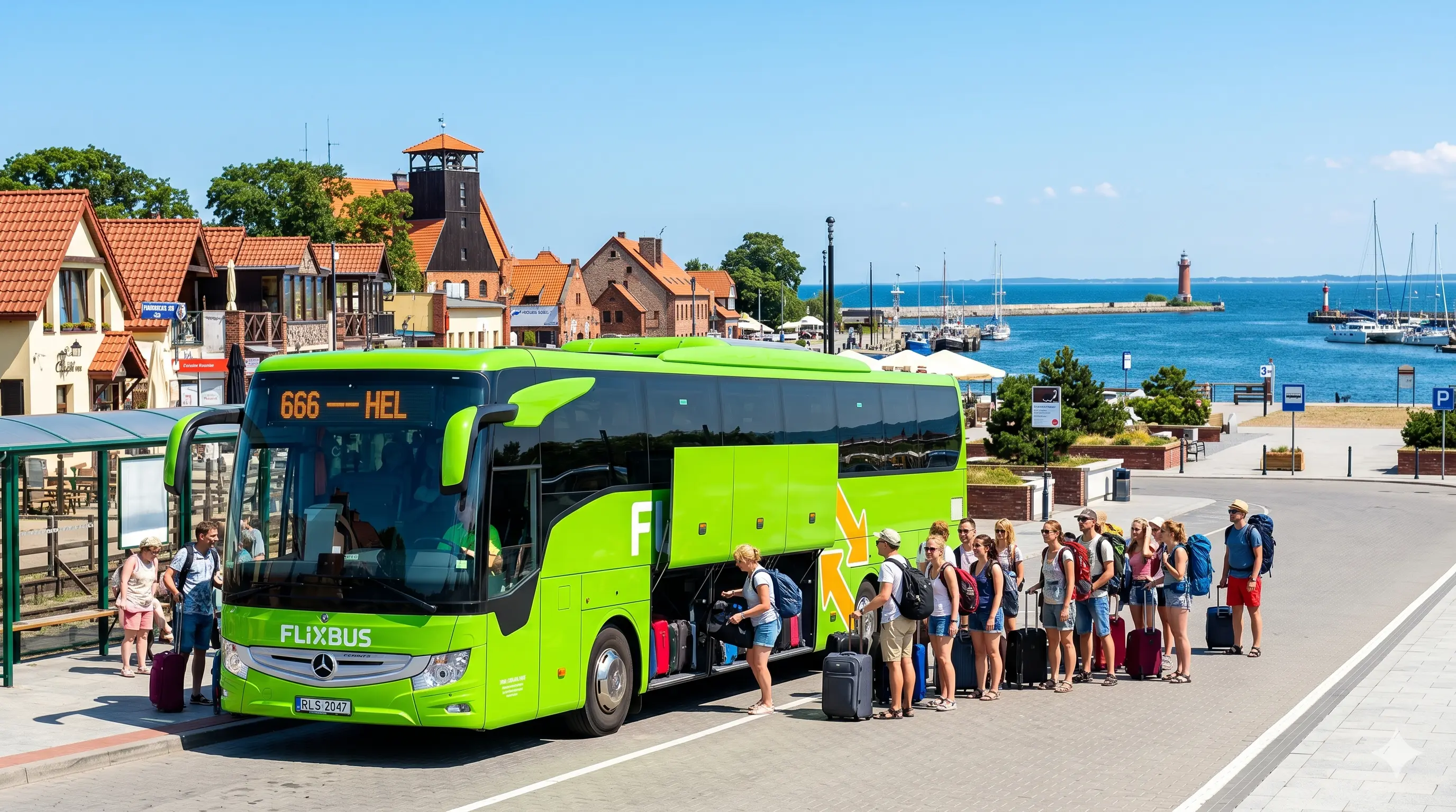 Автобус FlixBus на маршруті 666 до містечка Гел у Польщі — туристичний рейс, Балтійське узбережжя | israel.in.ua